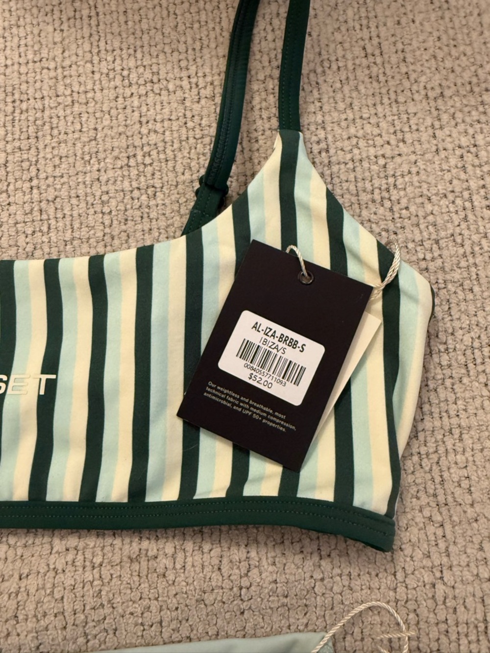 Set Active Aeraline Breathe Stripe Base Bra and Shorts in Ibiza - Picture 2 of 6
